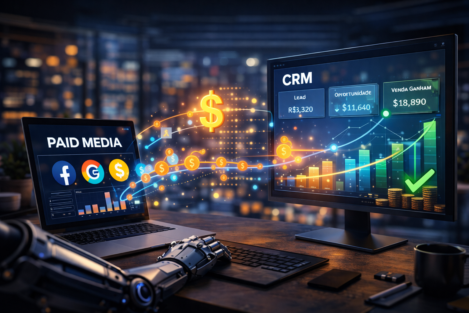 Como conectar CRM e mídia paga para medir receita real