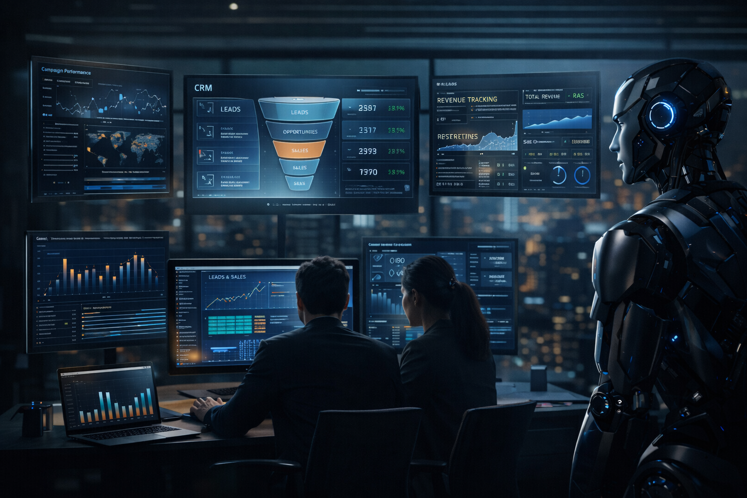 Marketing com IA para empresas: como estruturar aquisição, CRM e receita