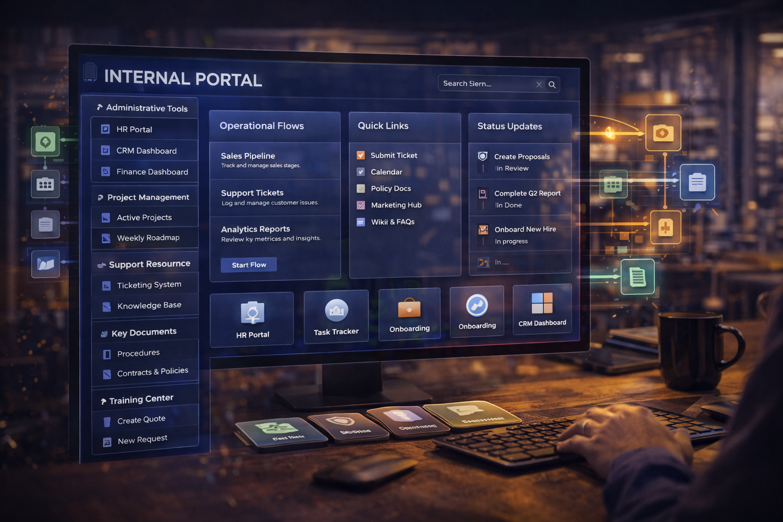 Portais internos: organizando ferramentas, links e processos da sua operação
